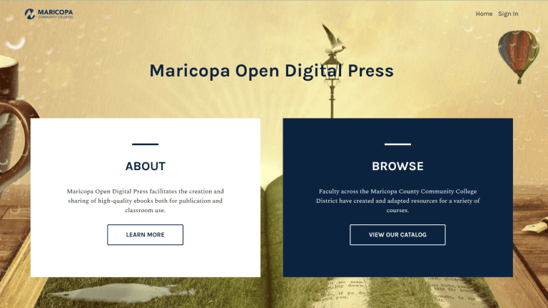 Pressbooks network homepage