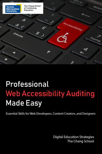 Professional Web Accessibility Auditing Made Easy book cover showing a keyboard