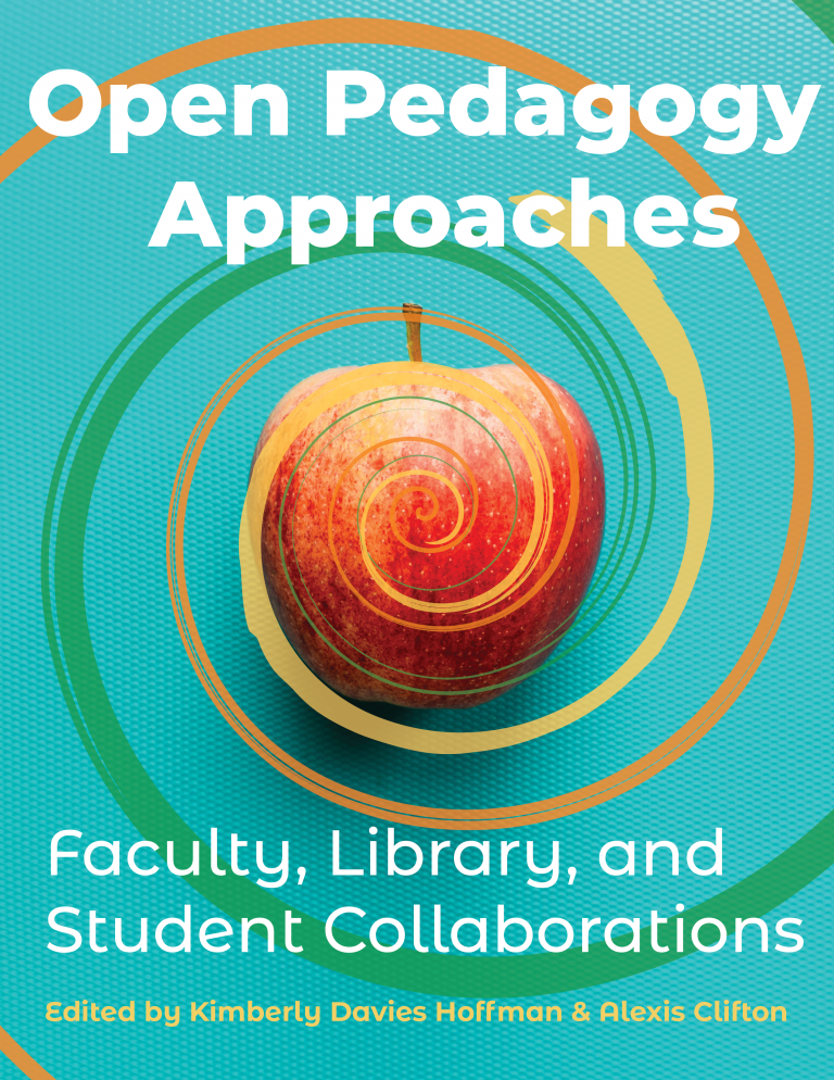 Open Pedagogy Approaches book cover showing an apple