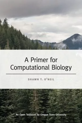 A Primer for Computational Biology book cover showing mountains and trees