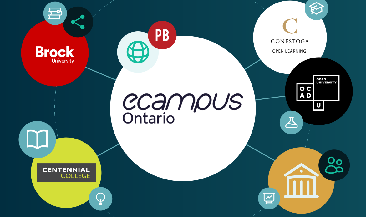 Illustration showing the relationship between different colleges in a consortial network