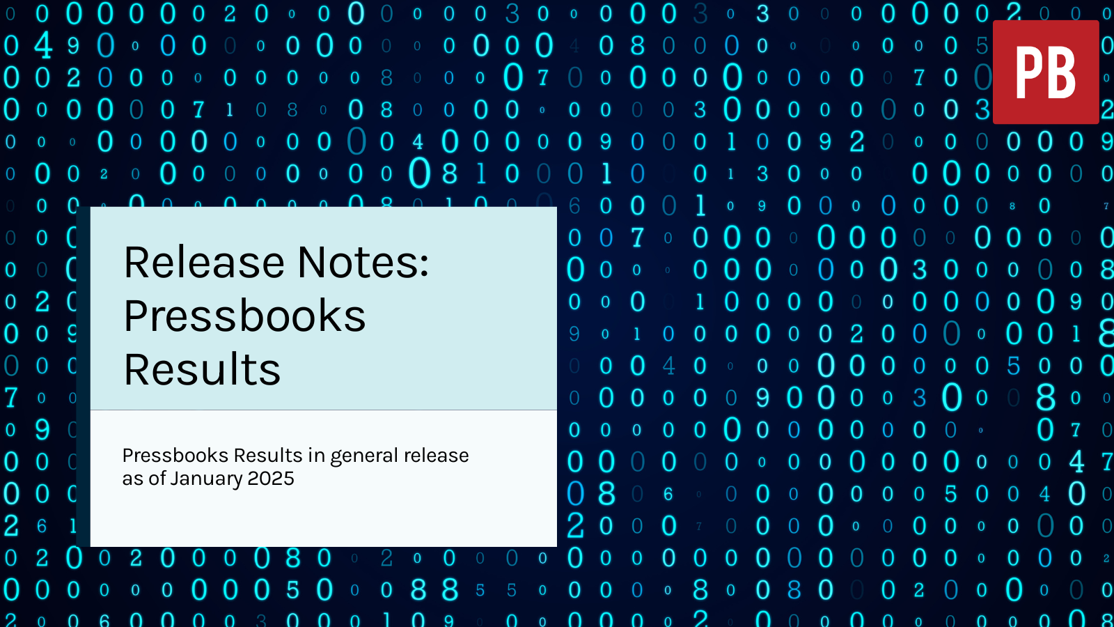 Release Notes Pressbooks Results