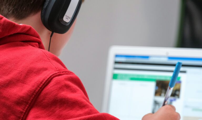 Student listening to