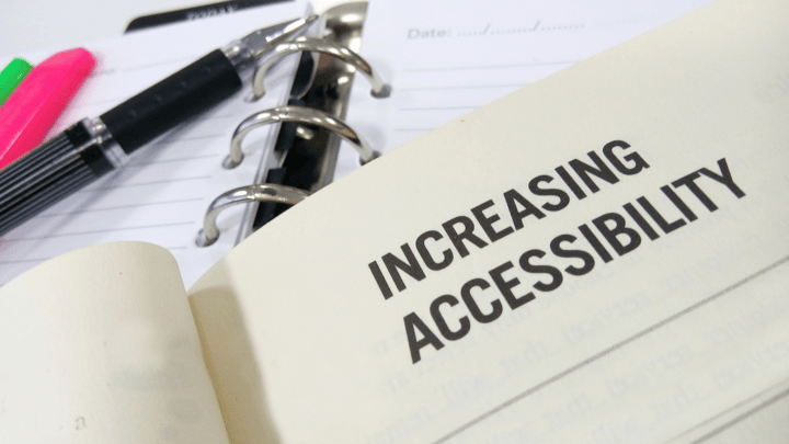 increasing accessibility checklist and pen